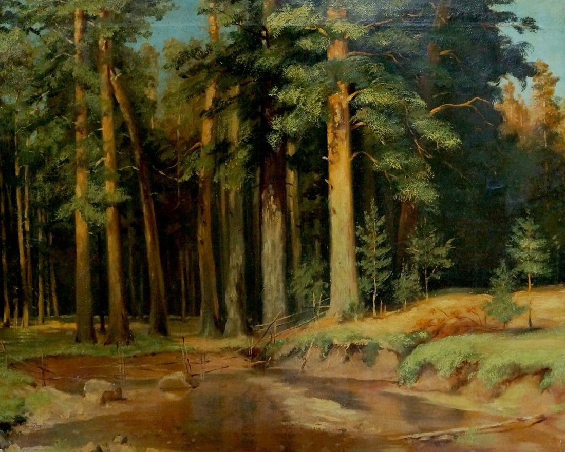 Oil painting Dense forest: Title: Oil painting Dense forest Description: No.Vern 1633 *** ABOUT THIS PAINTING *** * TITLE: "Dense forest" * ARTISTS: Unknown artist * SIZE: 58x75 cm/'22.83x29.52 inches' * MEDIUM: oil, canvas * H