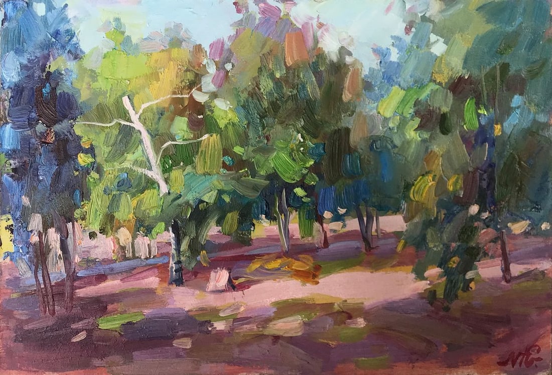 Oil painting Forest park Kuzeminsky Nikolay Borisovich: Title: Oil painting Forest park Kuzeminsky Nikolay Borisovich Description: No.AAA2052 Looking for a way to escape the summer heat? Forest park is the perfect place to do just that! This oil painting