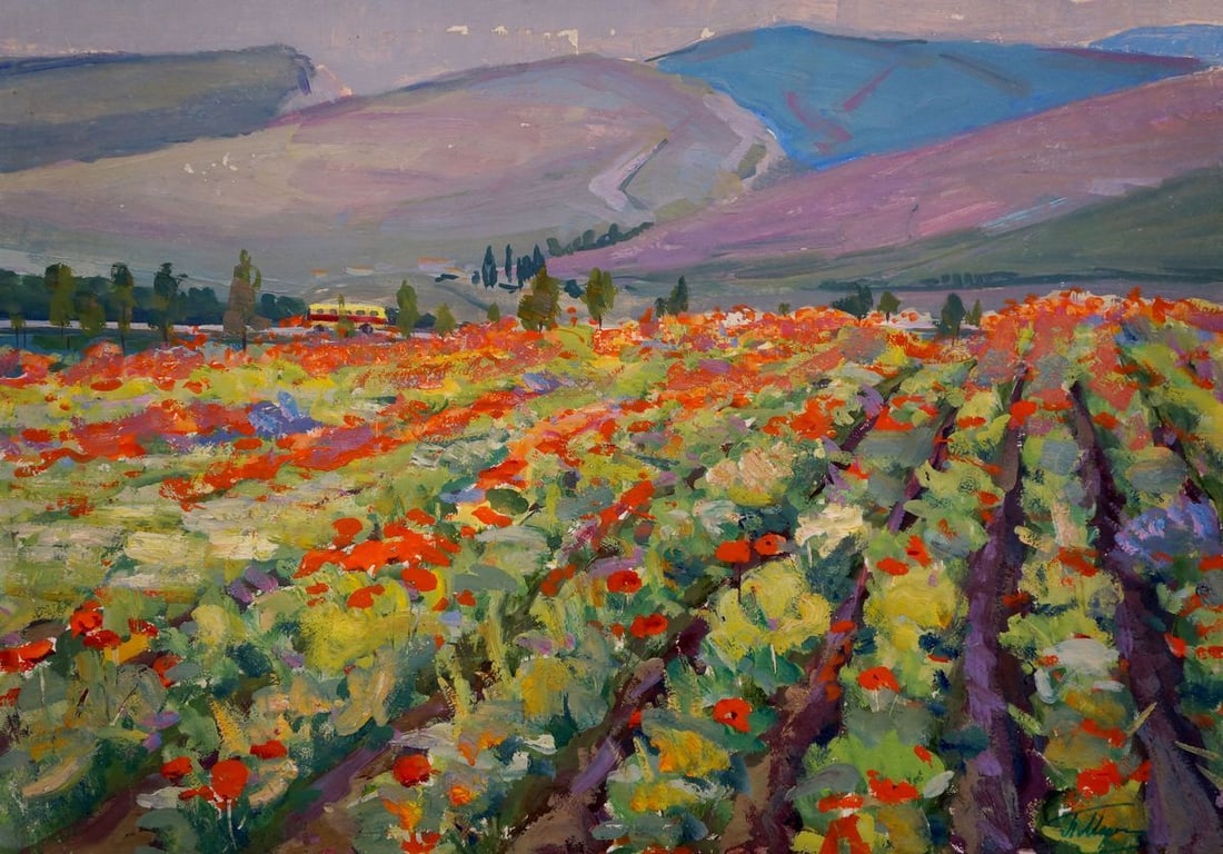 Oil painting Poppy field Miroshnichenko Pavel Petrovich (1 of 8)