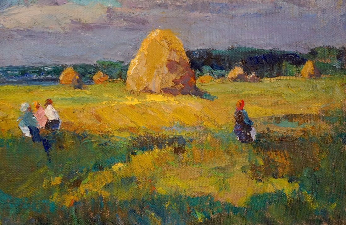 Oil painting People in the field Sevastyanov Viktor Grigorievich - 5