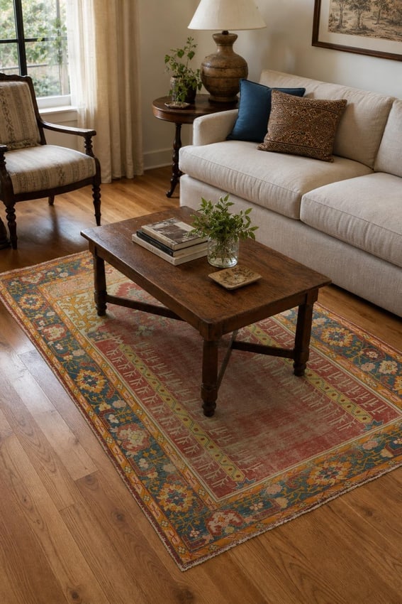 Antique Oushak Turkish Wool Rug 4x7: Title:Antique Oushak Turkish Wool Rug 4x7 Description:A Beautiful Genuine Turkey Oushak rug is Hand Knotted by skillful weavers in Turkey with 100% Wo