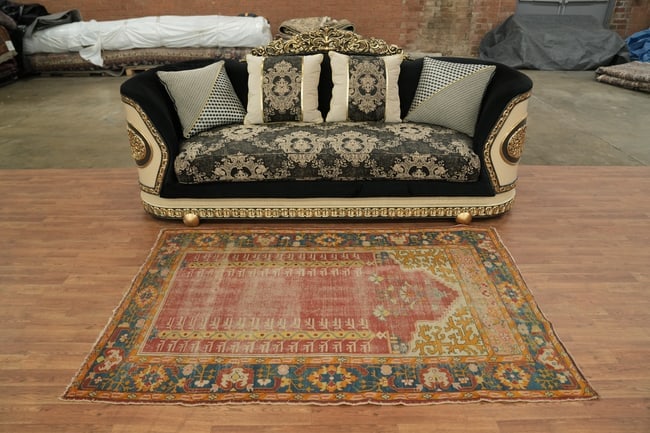 Antique Oushak Turkish Wool Rug 4x7 - 3