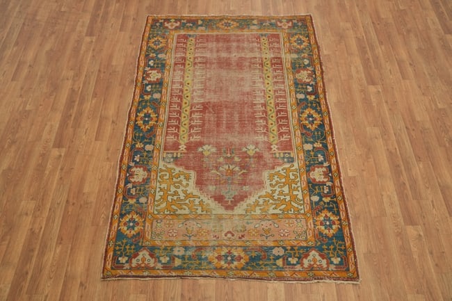 Antique Oushak Turkish Wool Rug 4x7 - 4