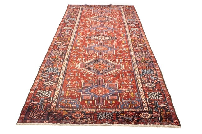 Vintage Red Tribal 5X13 Karajeh Persian Runner Rug - 3