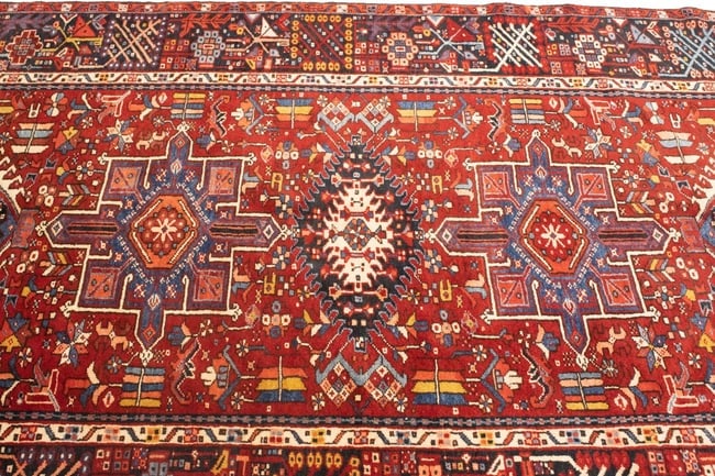 Vintage Red Tribal 5X13 Karajeh Persian Runner Rug - 8