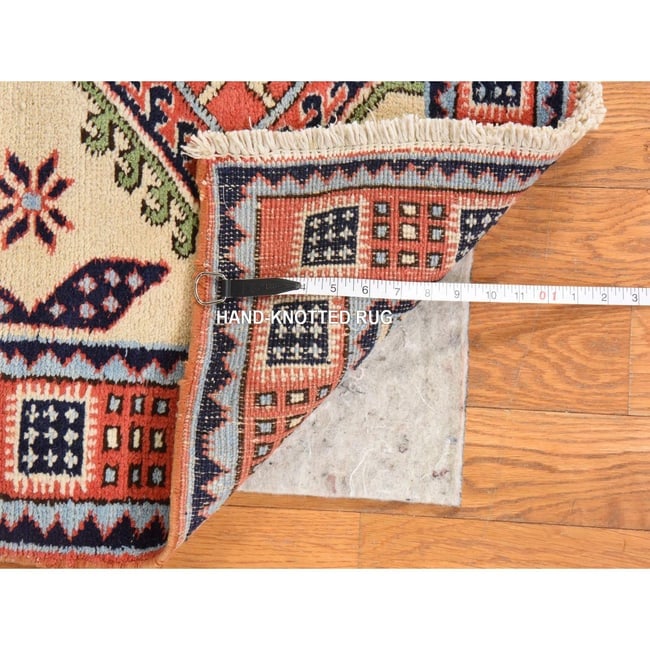 Reed Yellow Vintage Persian Meshkin Clean Hand Knotted Wool Runner Rug - 5