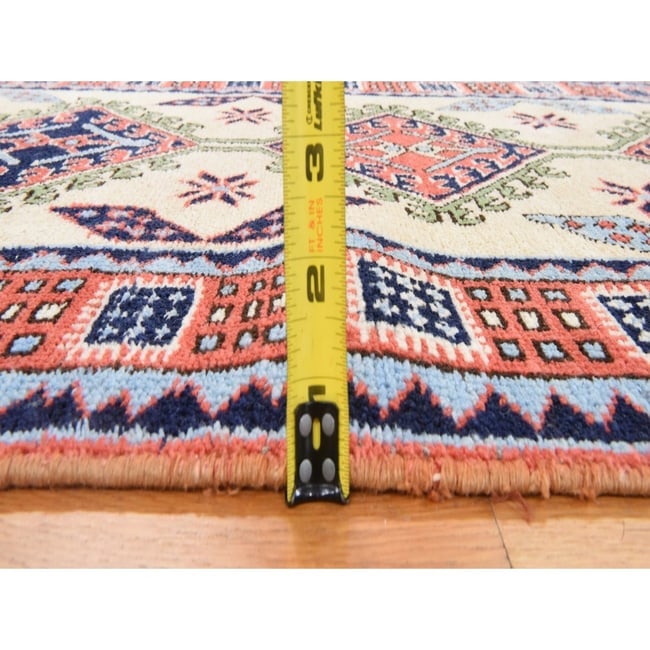 Reed Yellow Vintage Persian Meshkin Clean Hand Knotted Wool Runner Rug - 6