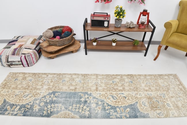2'5'' x 9'1'' Turkish Vintage Runner Rug - 22154 - 3