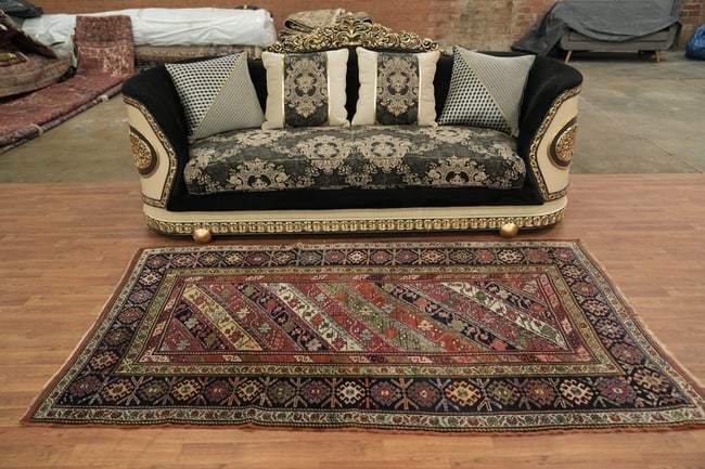 Pre-1900 Antique Kazak Oriental Wool Rug 5x8 - 3