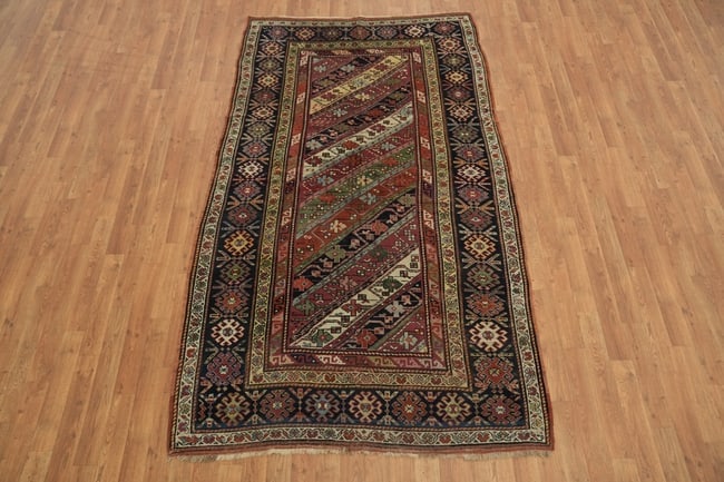Pre-1900 Antique Kazak Oriental Wool Rug 5x8 - 4