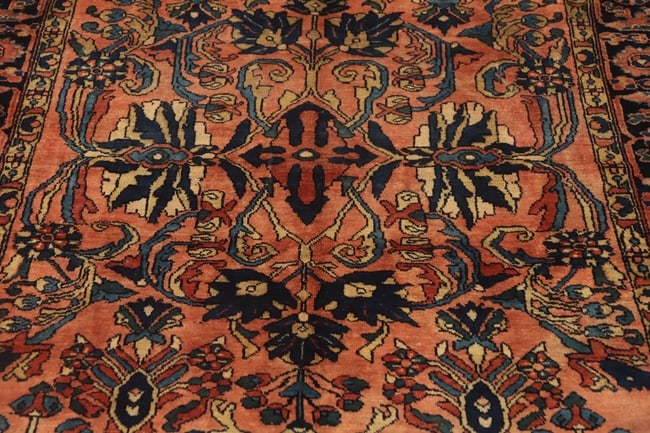Antique Vegetable Dye Salmon Pink Lilian Persian Rug 5x6 - 6