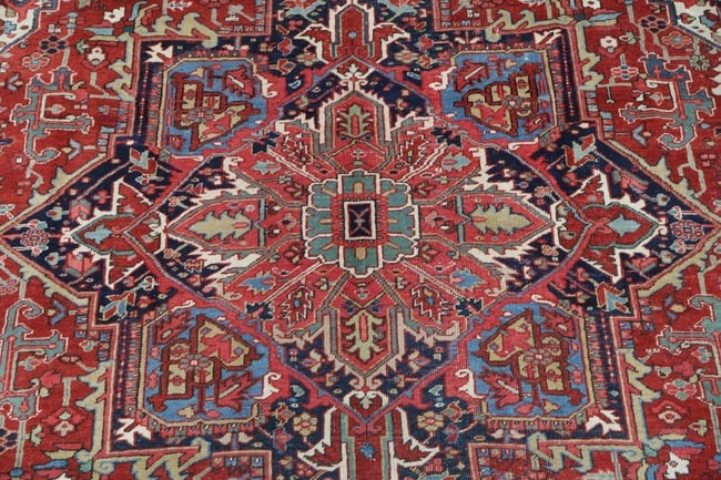 Antique Vegetable Dye Heriz Persian Area Rug 9x12 - 9