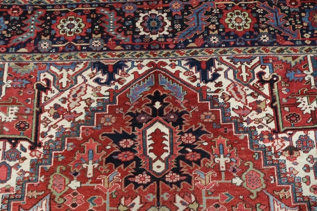 Antique Vegetable Dye Heriz Persian Area Rug 9x12 - 11