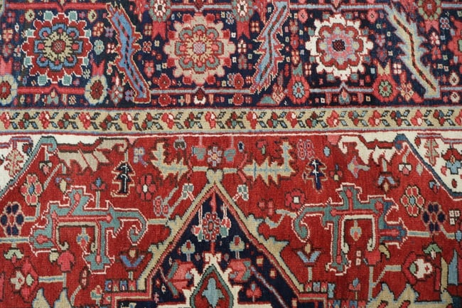 Antique Vegetable Dye Heriz Persian Area Rug 9x12 - 12