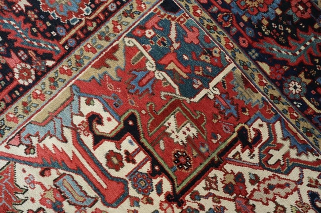 Antique Vegetable Dye Heriz Persian Area Rug 9x12 - 7