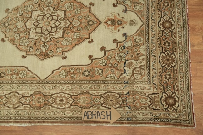 Pre-1900 Antique Beige Tabriz Haj-Jalili Persian Rug 4'x6' - 16