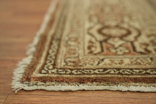 Pre-1900 Antique Beige Tabriz Haj-Jalili Persian Rug 4'x6' - 17