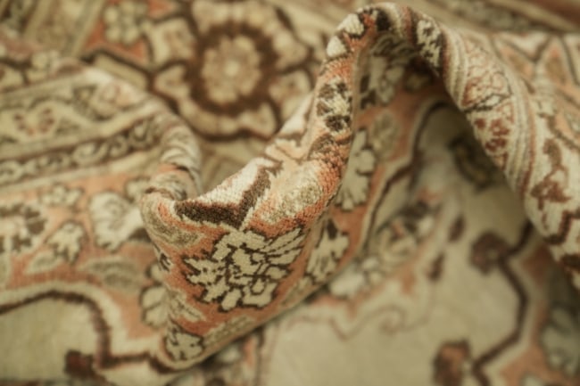 Pre-1900 Antique Beige Tabriz Haj-Jalili Persian Rug 4'x6' - 20
