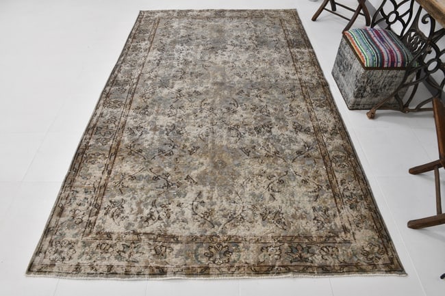 6'2'' x 9'10'' Handmade Vintage Wool Rug - 20255 - 5
