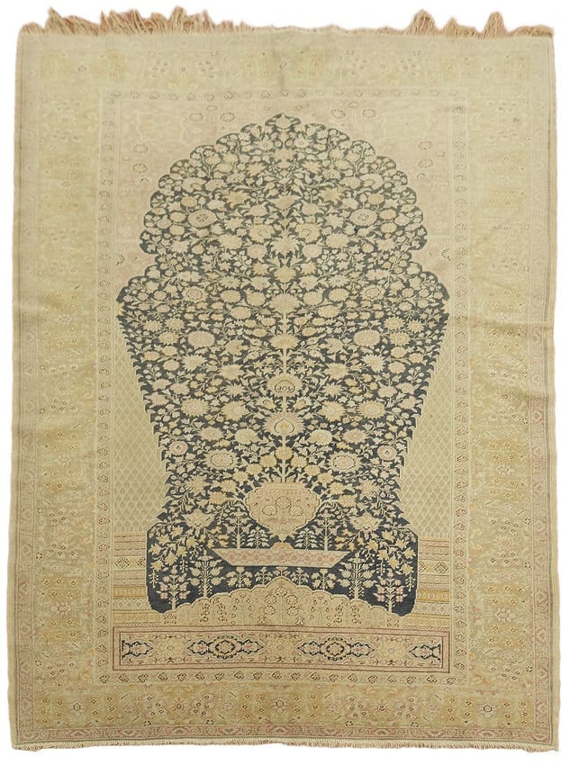Pre-1900 Antique Anatolian Turkish Silk Rug 5x6: Title:Pre-1900 Antique Anatolian Turkish Silk Rug 5x6 Description:A Beautiful Genuine Turkey Anatolian rug is Hand Knotted by skillful weavers in Turkey with Silk Material. This rug is in