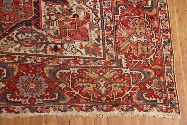 Antique Vegetable Dye Heriz Serapi Persian Area Rug 10x12 - 5