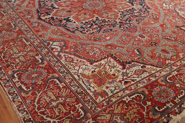 Antique Vegetable Dye Heriz Serapi Persian Area Rug 10x12 - 7