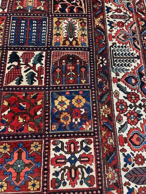 Antique Persian Garden Design Bakhtiari Rug-5205 - 9