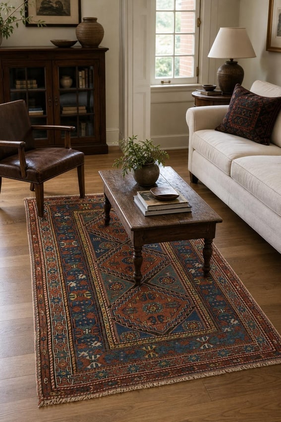 Pre-1900 Antique Qashqai Persian Wool Rug 4x8 - 2