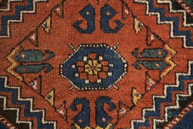 Pre-1900 Antique Qashqai Persian Wool Rug 4x8 - 7