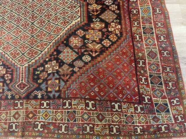 Antique Tribal Persian Khamseh Shiraz Rug-2020 - 3
