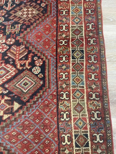 Antique Tribal Persian Khamseh Shiraz Rug-2020 - 8