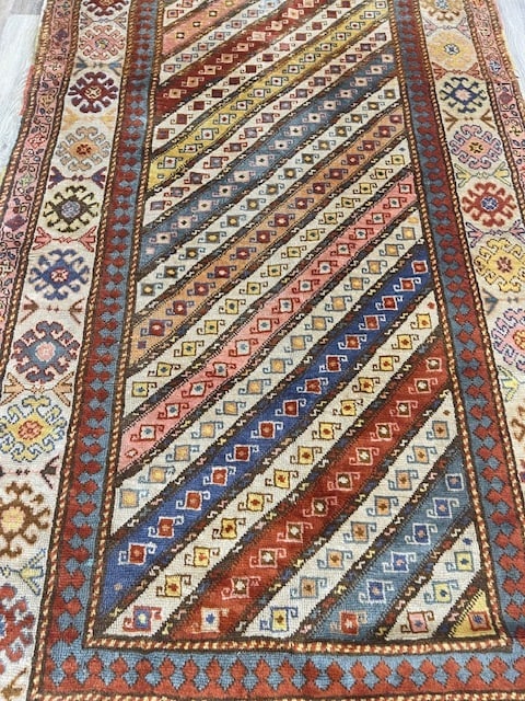 Colorful Antique South Caucasian Runner-4967 - 4