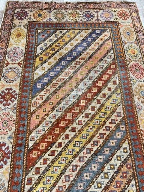 Colorful Antique South Caucasian Runner-4967 - 5
