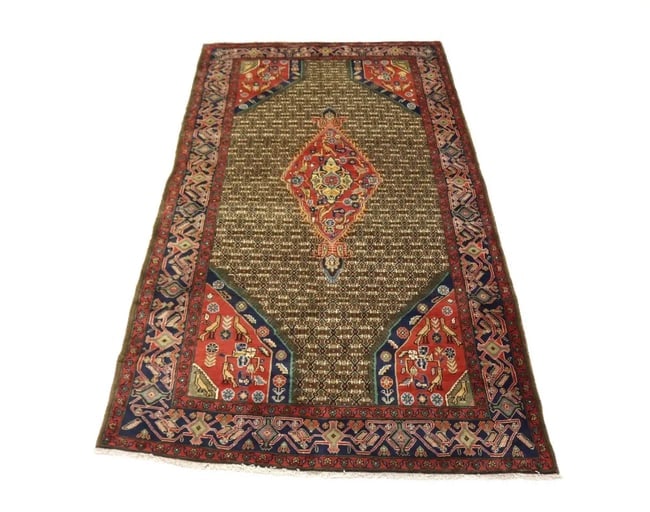 Vintage Brown Tribal 5X10 Koliaie Persian Rug - 10