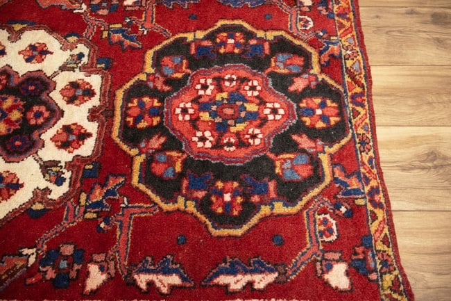 Vintage Floral Rusty Red 9X12 Bakhtiari Persian Round Rug - 6