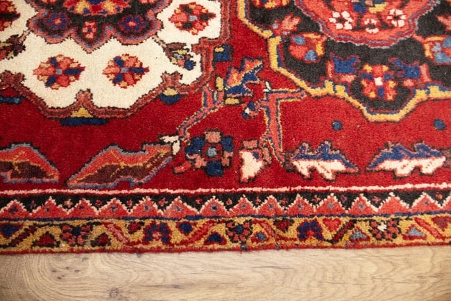 Vintage Floral Rusty Red 9X12 Bakhtiari Persian Round Rug - 8