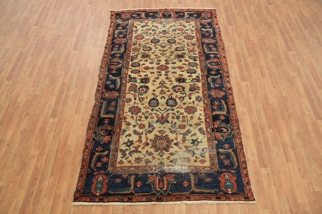 Pre-1900 Antique Heriz Bakhshayesh Persian Area Rug 5x9 - 5