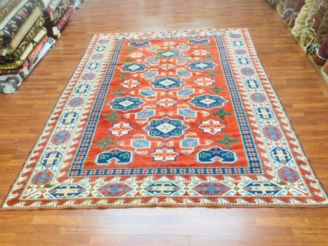 Vintage Kazak Caucasian Rug - 9