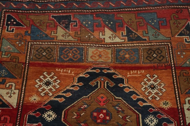 Blue Vegetable Antique Tribal Wool Kazak Oriental Area Rug 5x9 - 7