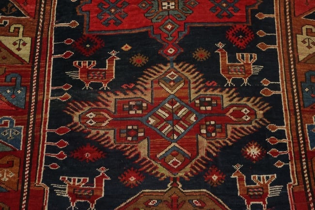 Blue Vegetable Antique Tribal Wool Kazak Oriental Area Rug 5x9 - 9