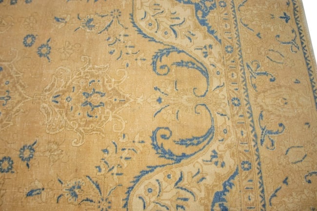 Antique Traditional Muted Beige 9X12 Tabriz Persian Rug - 10