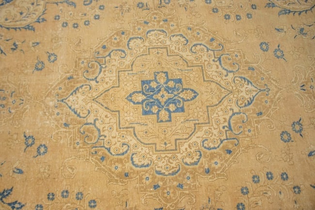 Antique Traditional Muted Beige 9X12 Tabriz Persian Rug - 7