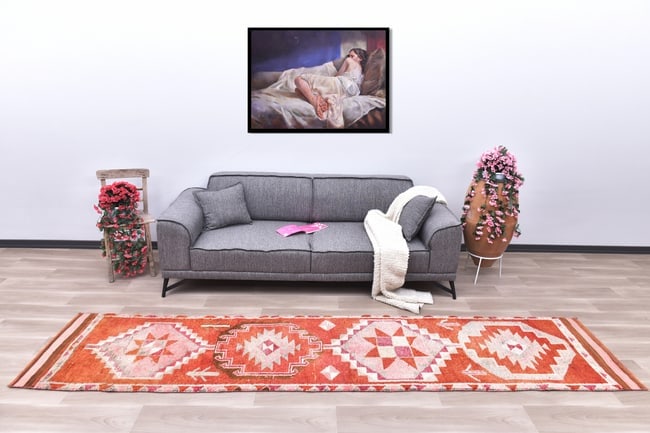2'7'' x 11'8'' Vintage Wool Runner Rug - 240682 (1 of 15)