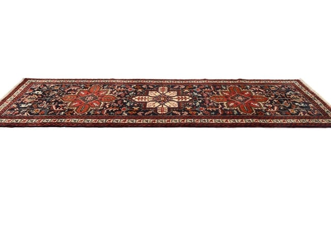 Vintage Plum Geometric 3X10 Ardebil Persian Runner Rug - 5