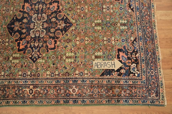 Green Antique Wool Sultanabad Persian Rug 4x6 - 12