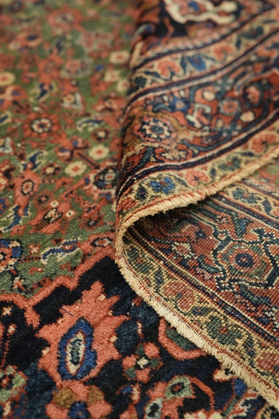 Green Antique Wool Sultanabad Persian Rug 4x6 - 15