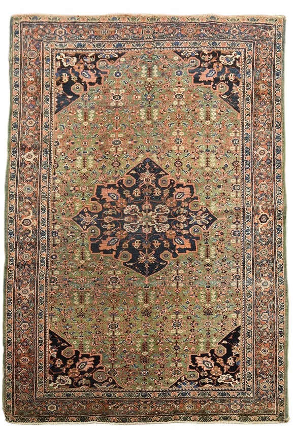 Green Antique Wool Sultanabad Persian Rug 4x6 (1 of 17)