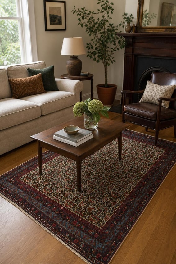 Antique Bakhtiari Persian Wool Rug 5x6 - 2