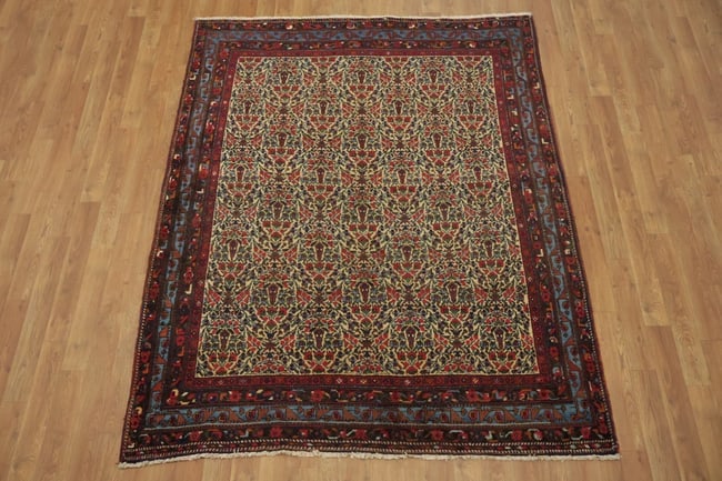 Antique Bakhtiari Persian Wool Rug 5x6 - 3