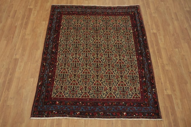 Antique Bakhtiari Persian Wool Rug 5x6 - 5